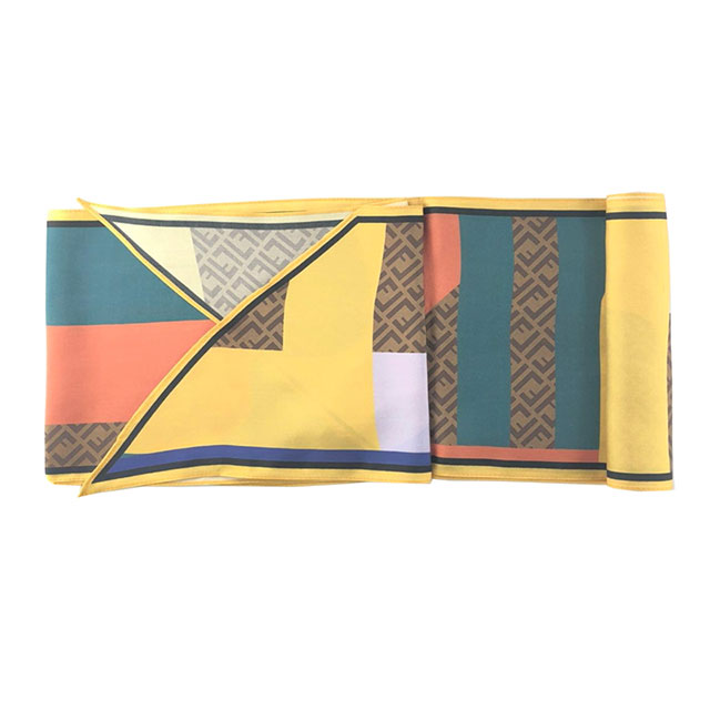Fabricante de bufanda flaca de sarga de pañuelo de seda de morera impresa vintage personalizada