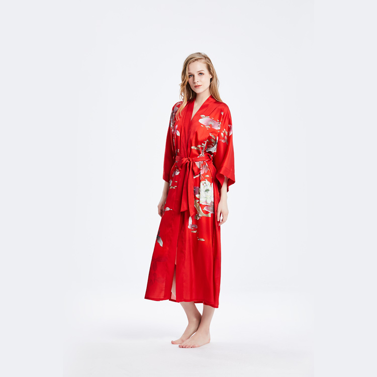 Kimono de seda chino para mujer