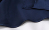 Vestido lencero de seda sin espalda por encargo del OEM en azul marino para mujer con diseño de raja