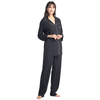 Conjunto de pijamas de manga larga de bambú de talla grande para mujer de encargo Lable para mujer