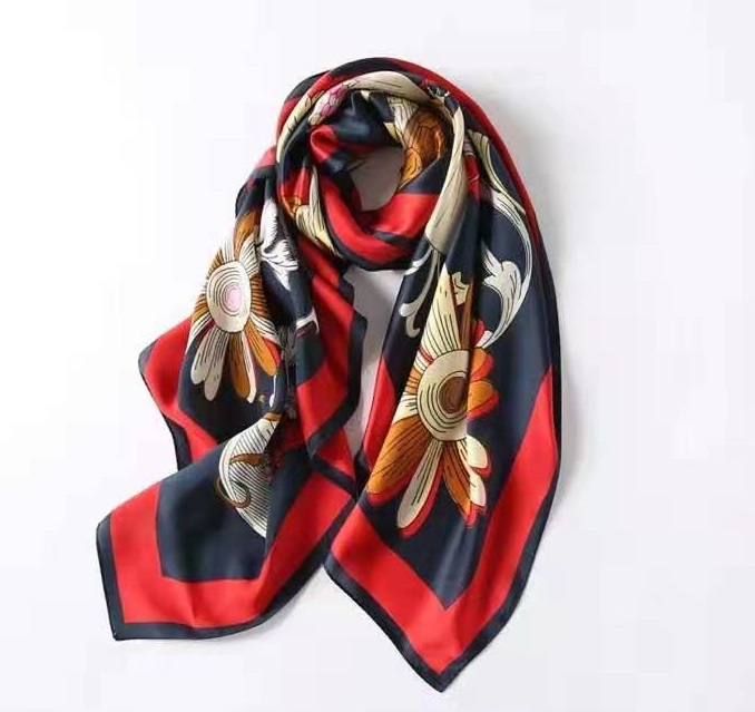 Bufanda de seda impresa pañuelos personalizados al por mayor