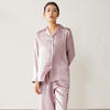 Pjs de manga larga de seda 100% pura personalizada para mujeres de la fábrica de ropa